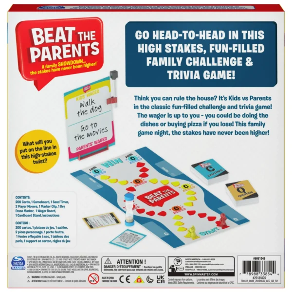 Image showing the Beat the Parents Classic Family Trivia Game components for the game.